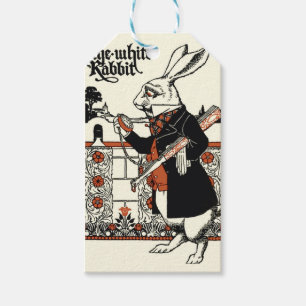 Étiquettes-cadeau Alice White Rabbit Classic Wonderland