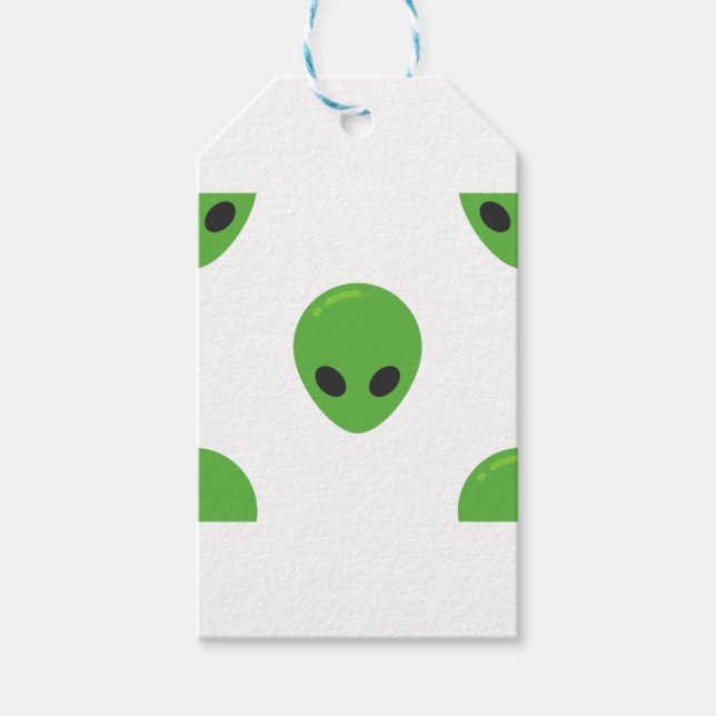 Étiquettes-cadeau aliens émoji (Devant)