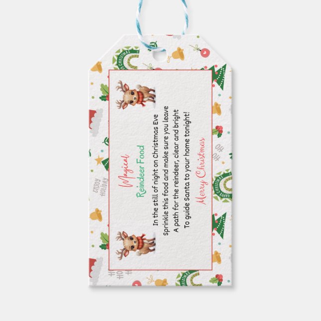 Étiquettes-cadeau Alimentation magique de rennes (Devant)