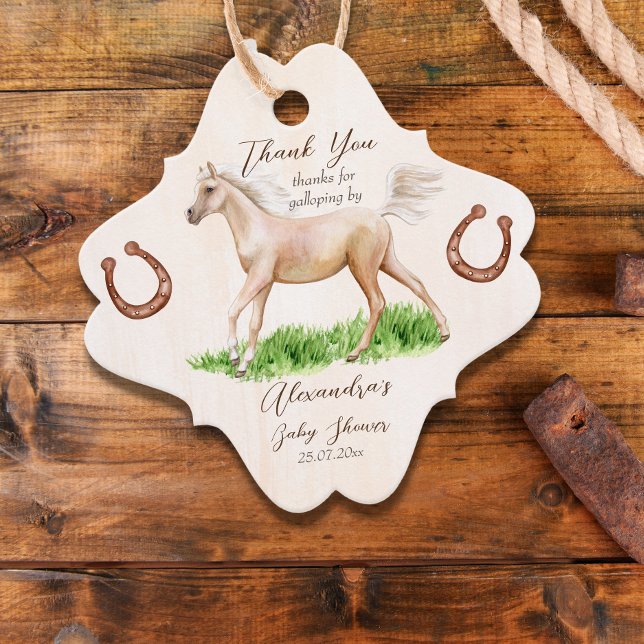 Étiquettes Cadeau Allez bébé aller courir cheval beige baby shower f (Créateur téléchargé)