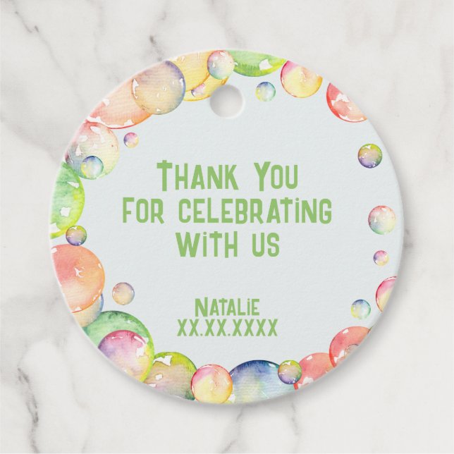 Étiquettes Cadeau Allez-y ! Boules de savon enfant anniversaire merc (Devant)