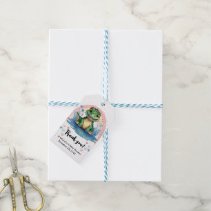 Étiquettes-cadeau Alligator Pastel Arc-en-ciel Baby shower coloré