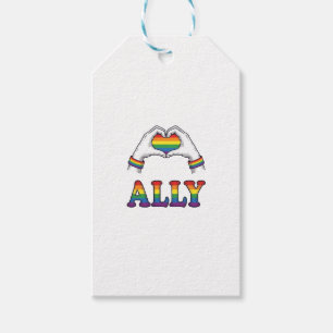 Étiquettes-cadeau Ally Rainbow Hands Heart Vintage Pride Conception 