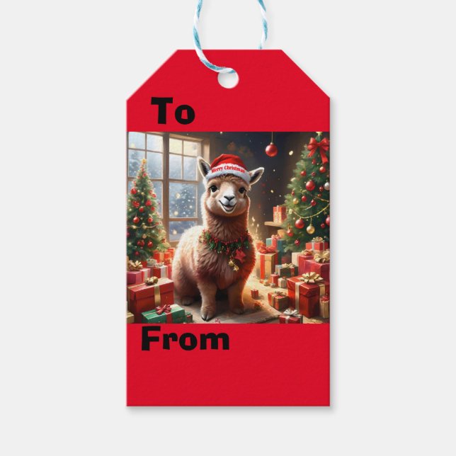 Étiquettes-cadeau "Alpaca les présents : un conte de Noël" (Devant)