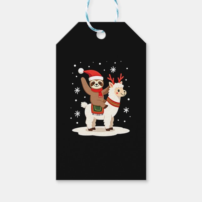 Étiquettes-cadeau Alpaca Sloth Christmas (2) (Devant)