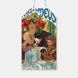 Étiquettes-cadeau Alphonse Mucha Bieres De La Meuse