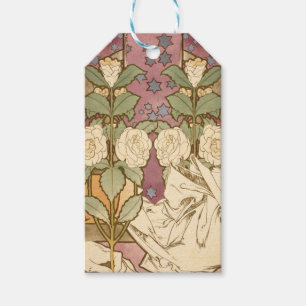 Étiquettes-cadeau Alphonse Mucha Étoiles Élégantes Art Nouveau Camél