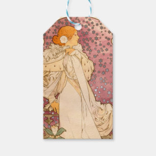 Étiquettes-cadeau Alphonse Mucha La Dame Aux Camelias : Art Nouveau