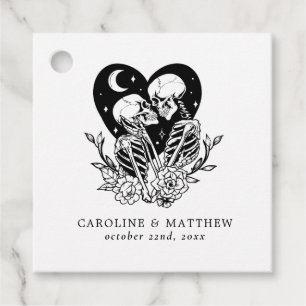 Étiquettes Cadeau Amateurs jusqu'à la mort Skeletons & Mariage Rose