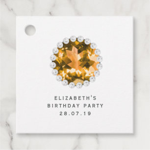 Étiquettes Cadeau Amber Gemstone Luxe Tufé Faux Cuir