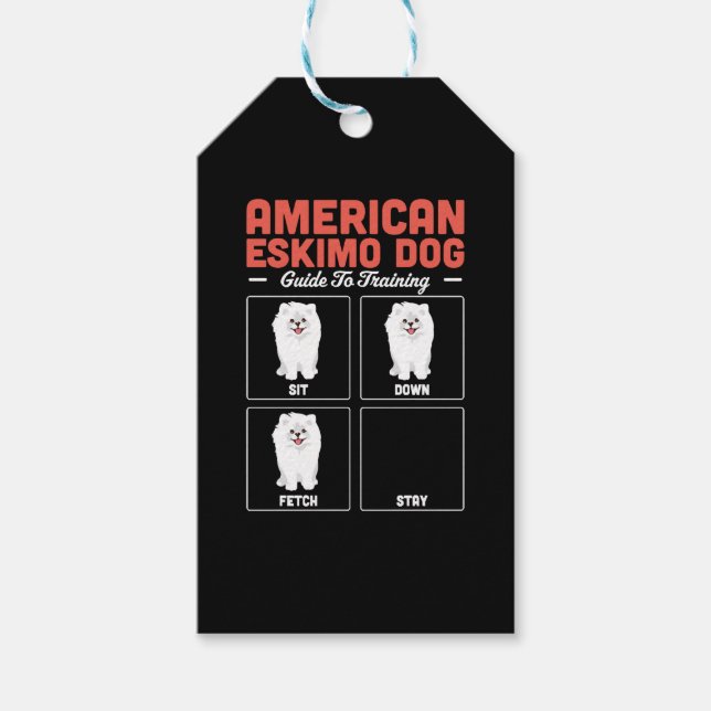 Étiquettes-cadeau American Eskimo Chien Guide De Formation (Devant)