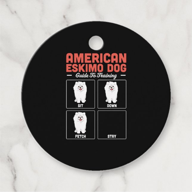Étiquettes Cadeau American Eskimo Chien Guide De Formation (Devant)