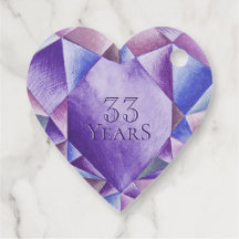 Améthyste Aquarelle Coeur 33e anniversaire Mariage
