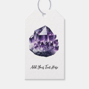 Étiquettes-cadeau Améthyste Violette Cristal de Calme Métaphysique