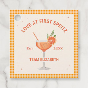 Étiquettes Cadeau Amour au premier Spritz Cérémonie de mariage Citru