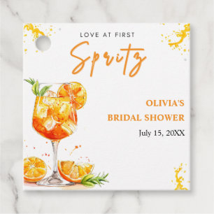 Étiquettes Cadeau Amour au premier Spritz Cocktail Orange Baby Showe