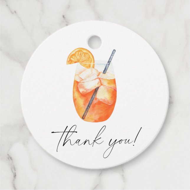 Étiquettes Cadeau Amour au premier spritz Remerciement pour l'enterr (Devant)