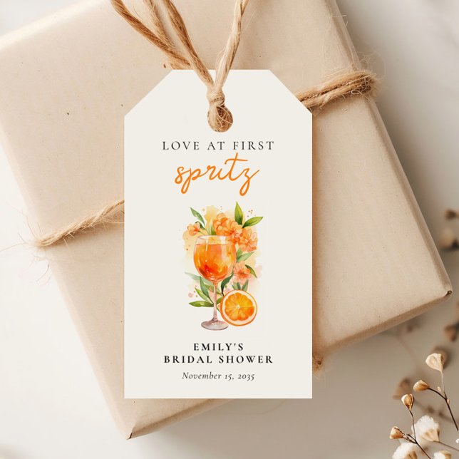 Étiquettes-cadeau Amour au premier Spritz Shower de Mariée (Créateur téléchargé)