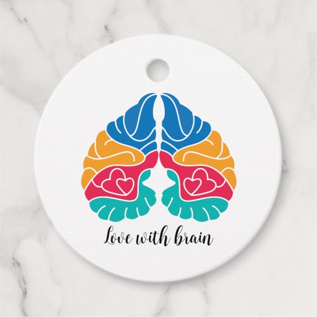 Étiquettes Cadeau Amour avec cerveau  (Devant)