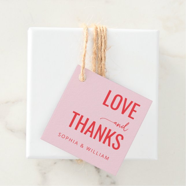 Étiquettes Cadeau Amour Chaud Rose Merci (En situation)