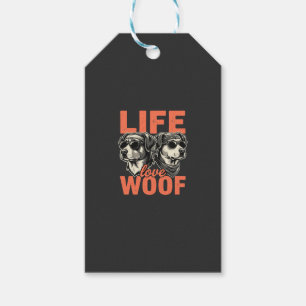 Étiquettes-cadeau Amour de la vie Woof amateur de chiens