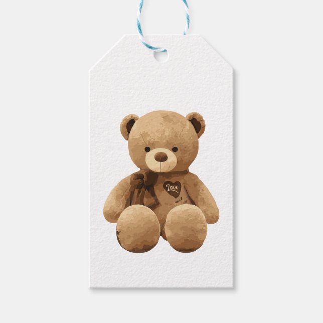 Étiquettes-cadeau Amour de l'ours (Devant)