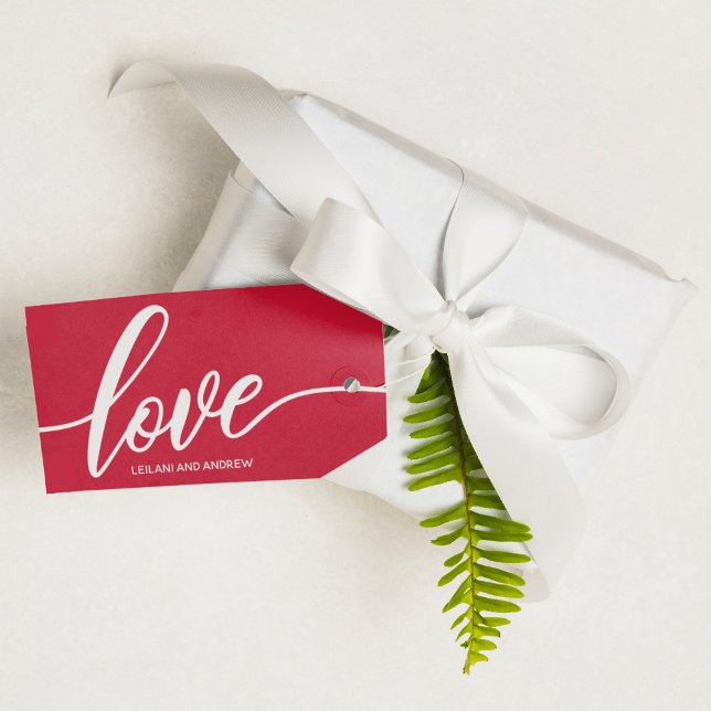 Étiquettes-cadeau Amour écrit à la main en rouge (Créateur téléchargé)