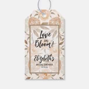 Étiquettes-cadeau Amour en fleur Pêcher Faveur florale