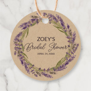 Étiquettes Cadeau Amour et Lavender Élégante Fête des mariées flor