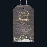 Étiquettes-cadeau Amour et Merci Rustic Floral Citrouille Mariage de<br><div class="desc">Love and Thanks - floral white citrouille tags mariage de automne</div>