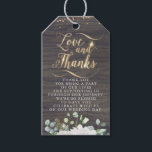 Étiquettes-cadeau Amour et Merci Rustic Floral Citrouille Mariage de<br><div class="desc">Love and Thanks - floral white citrouille tags mariage de automne</div>