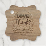 Étiquettes Cadeau Amour et Merci Rustic Wood<br><div class="desc">Balises Amour et Merci</div>