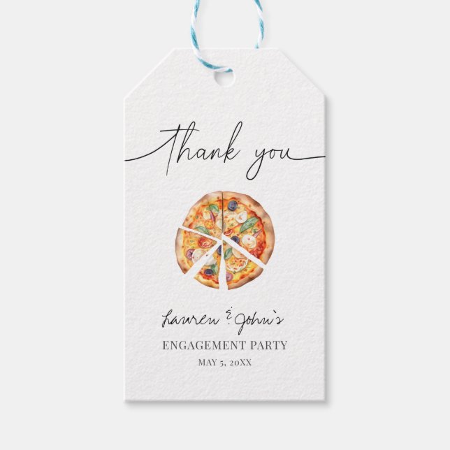 Étiquettes-cadeau Amour et Pizza (Devant)