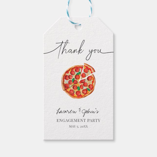 Étiquettes-cadeau Amour et Pizza (Devant)