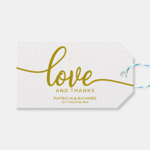 Étiquettes-cadeau Amour et Remerciements - Cadeau de Mariage Calligr