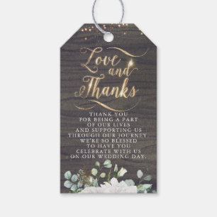 Étiquettes-cadeau Amour et Remerciements Floral Rustique Citrouille 