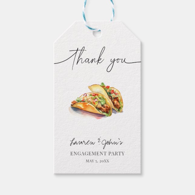 Étiquettes-cadeau Amour et Tacos (Devant)