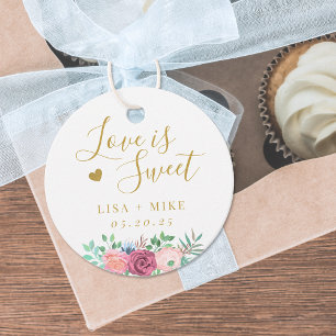Étiquettes Cadeau Amour Floral Rustique est Douce Mariage
