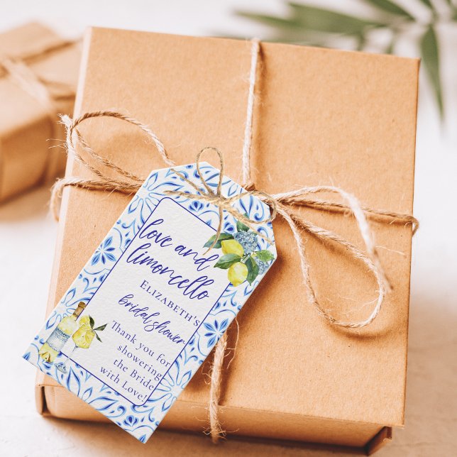 Étiquettes-cadeau Amour Limoncello Mariage Italien Fait Main Shower  (Créateur téléchargé)