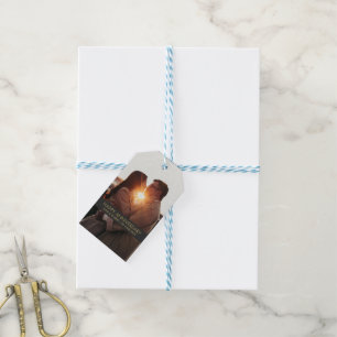 Étiquettes-cadeau Amour photo anniversaire moderne