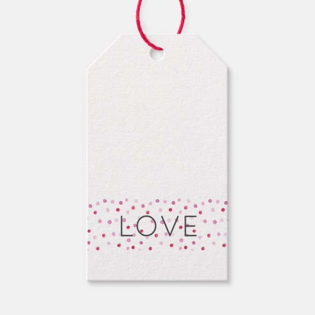 Étiquettes-cadeau Amour Points d'aquarelle rose Saint-Valentin Maria (Devant)