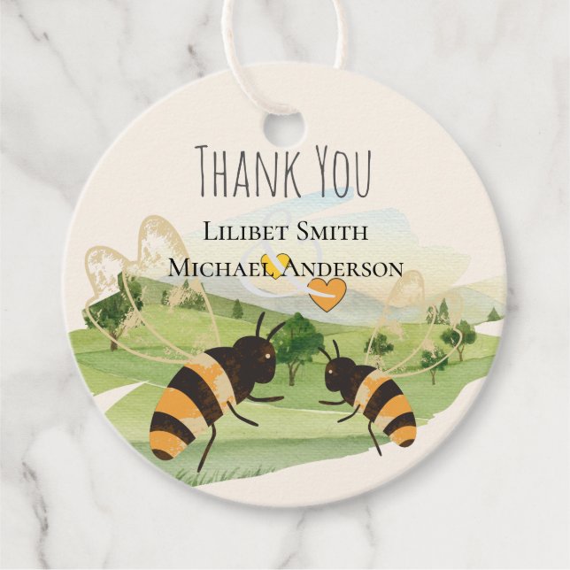 Étiquettes Cadeau Amoureux de la nature Mariage des abeilles (Devant)