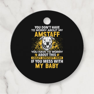 Étiquettes Cadeau Amstaff Chien Maman American Staffordshire Terrier