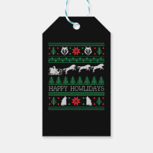 Étiquettes-cadeau Amusant Wolf Wolf Lover laide pull de Noël