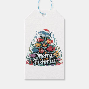 Étiquettes-cadeau Amusante Pêche Arbre de Noël Poisson Amant Fisher