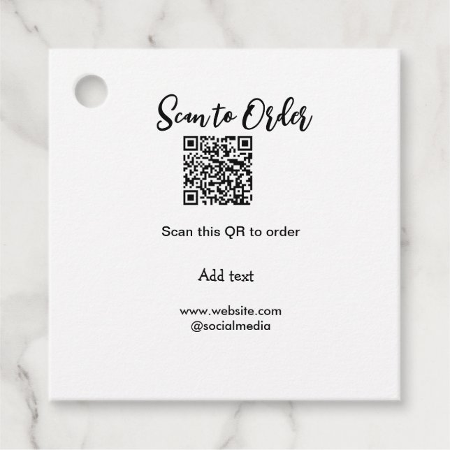 Étiquettes Cadeau Analyser pour commander analyser le code QR ajoute (Devant)