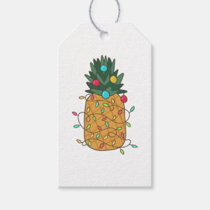 Étiquettes-cadeau Ananas de Noël tropical