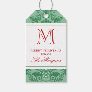 Étiquettes-cadeau Ananas Festif et ornements Monogramme