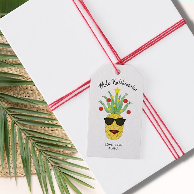 Étiquettes-cadeau Ananas Mele Kalikimaka Classic (Créateur téléchargé)