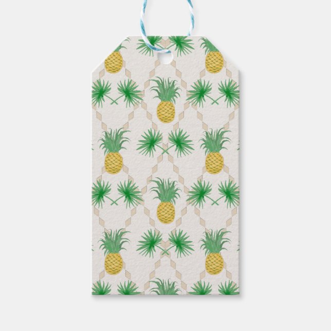 Étiquettes-cadeau Ananas, rétro (Devant)